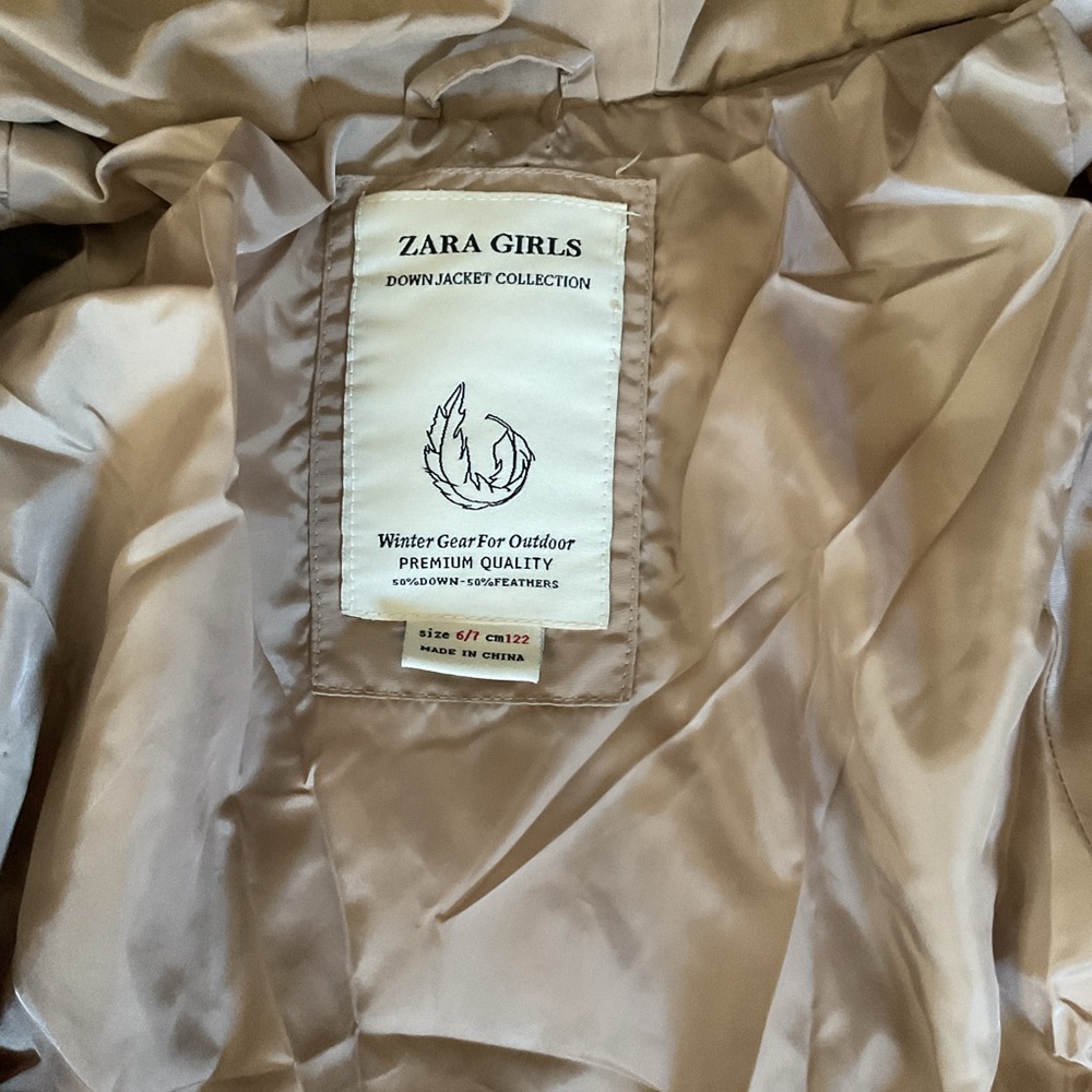 Zara down hooded coat girls 6/7 - Picture 3 of 5